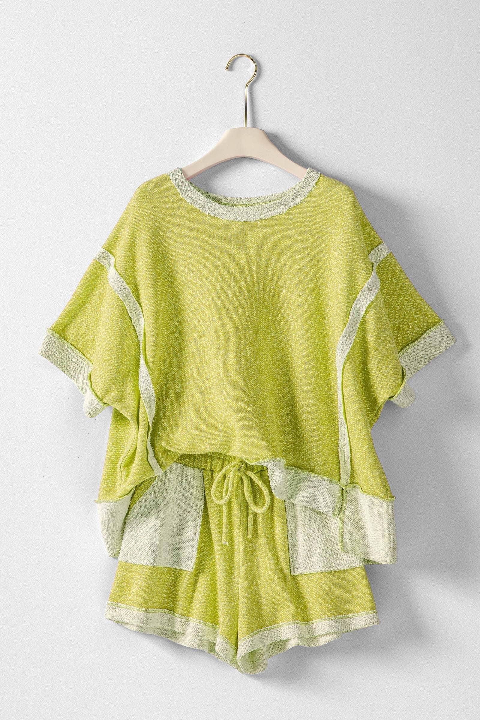 Urban Daizy Reverse Seam Terry Two-Piece Set Pink Lounge Set - Women's (UDST0146-Pink) – alternate view 14