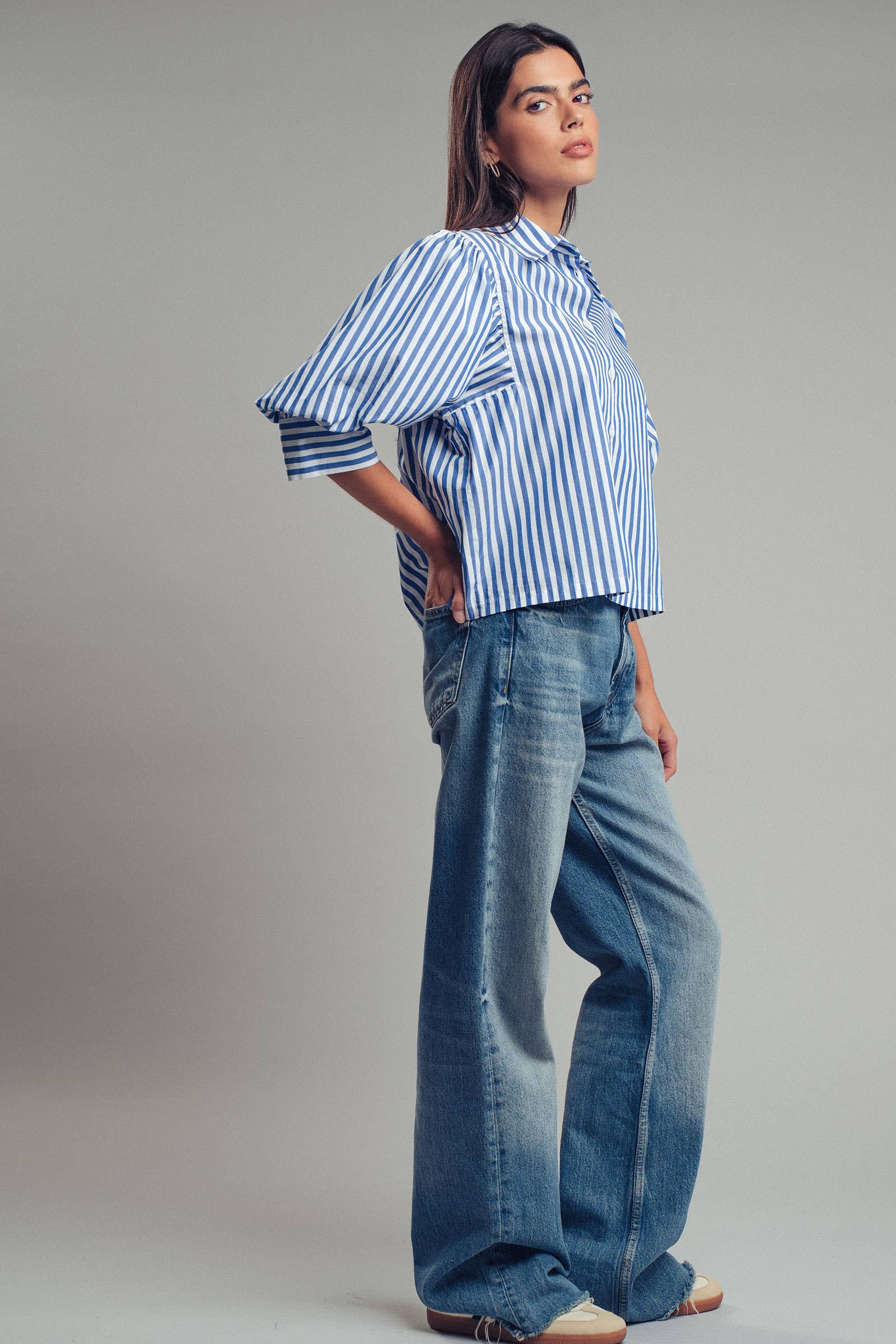 Western Boho Drop Waist Blouse