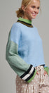 Paneled Hues Knit Sweater in BLUE SAGE - Women's Sweaters | Urban Daizy