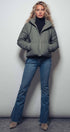 Urban Daizy Cozy Drawstring Hooded Puffer Jacket Black Puffer Jacket - Women's (UDZ-KN-00653) – alternate view 14