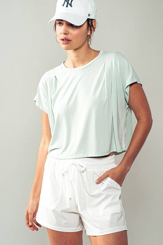 Urban Daizy Cap Sleeve Round Neck Soft Casual Tee Mint T-Shirt - Women's (UDZ-TP-00556) – alternate view 5