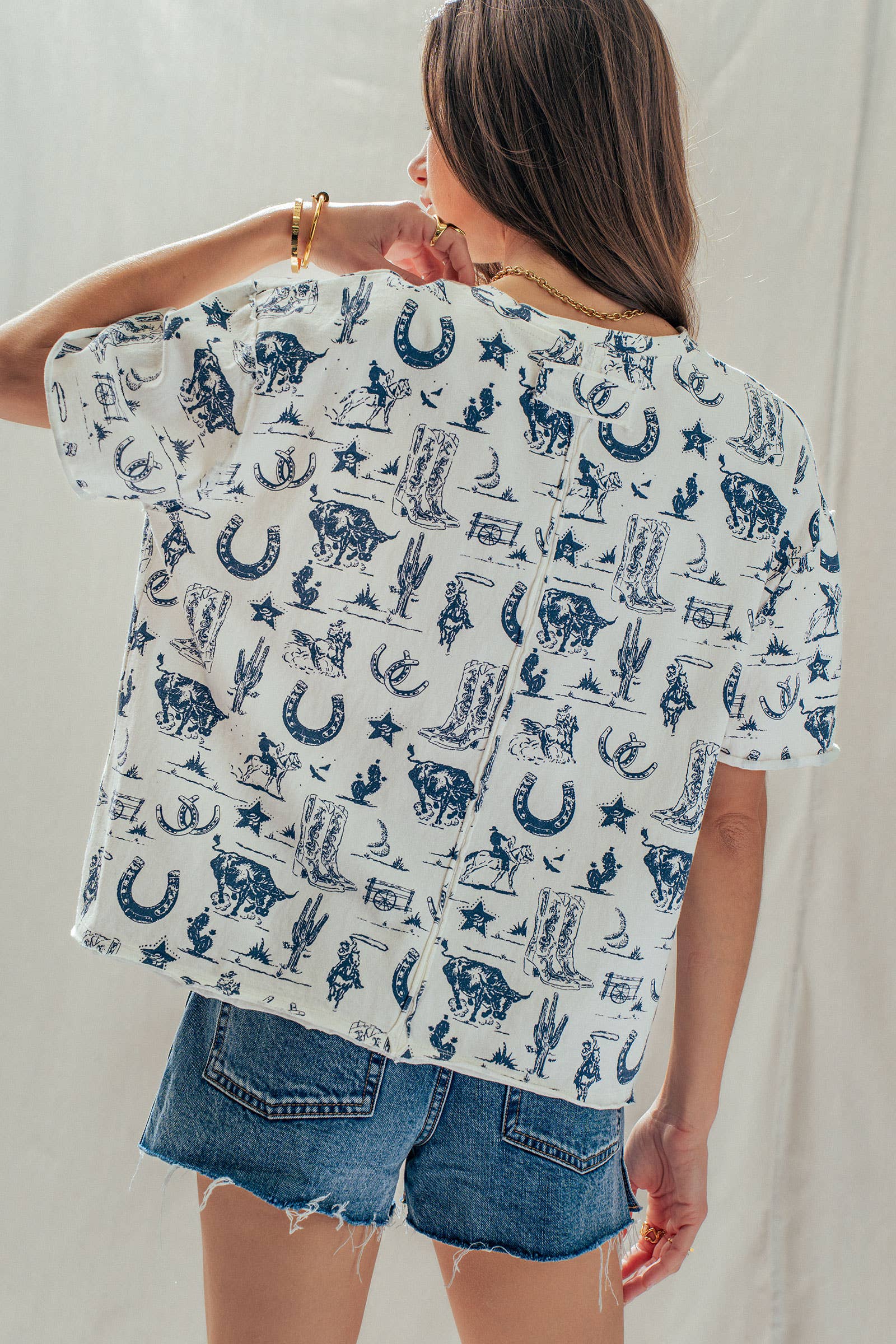 Western Graphic Print Relaxed Fit Tee