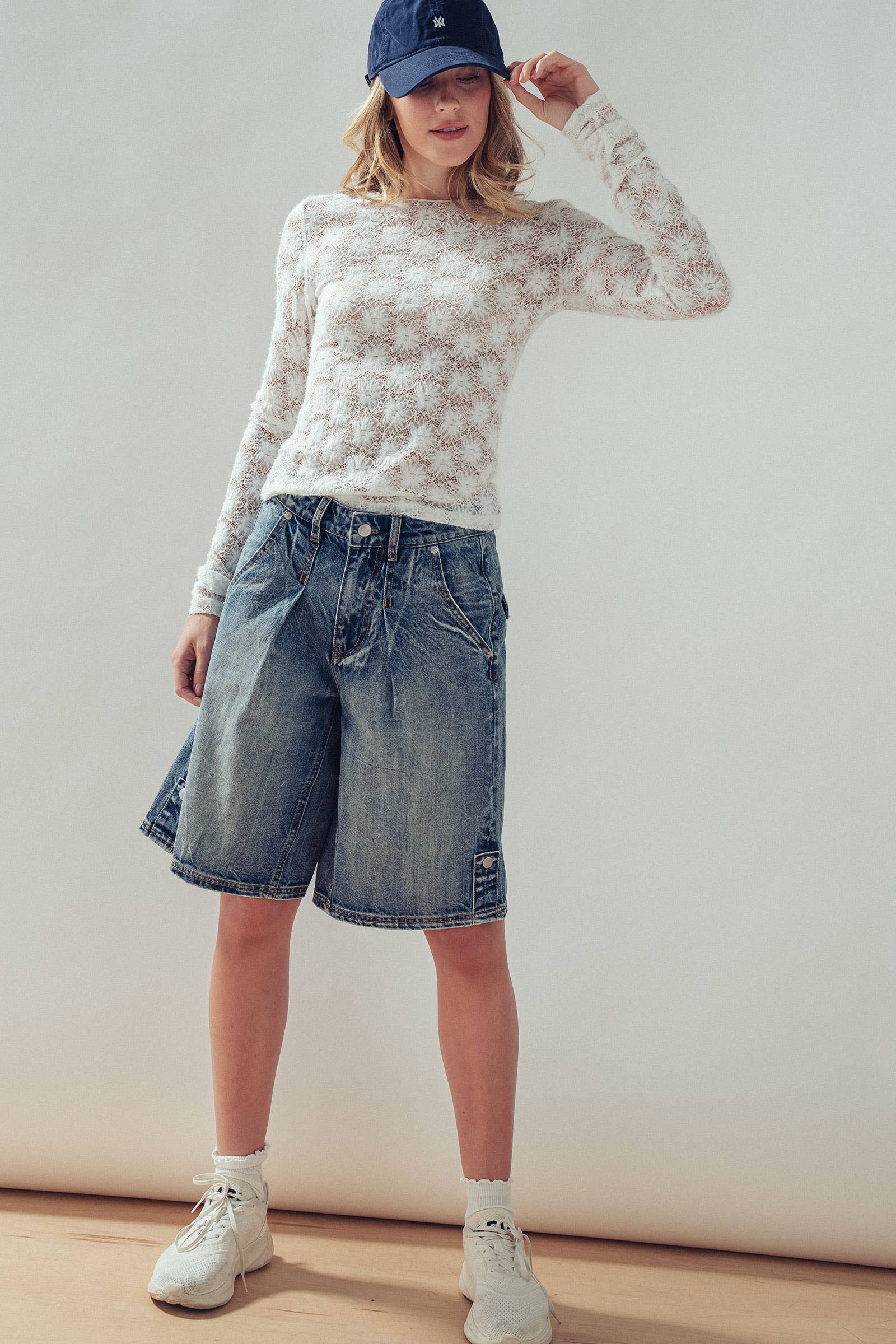 Urban Daizy Wide-Leg Utility Denim Bermuda Shorts Denim Shorts - Women's (UDZ-PT-00464) ��� alternate 