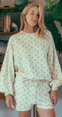Urban Daizy Floral Balloon Sleeve Sweatshirt and Shorts Set Creamy-Beige Lounge Set - Women's (UDZ-AC-00210) – alternate view 9