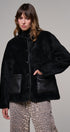 Cozy Boxy Shearling Jacket with Suede Pockets in BLACK - Women's Jackets & Blazers | Urban Daizy