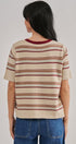 Striped Knit Tee Vintage 70s Retro Boho Coastal Top for Wome in IVORY - Women's T-Shirts & Polos | Urban Daizy