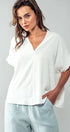 Urban Daizy Breezy Airflow V-Neck Top-FW Ivory Blouse - Women's (UDZ-TP-00270) – alternate view 13