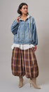 Hooded Denim Zip Up Jacket with French Terry Hood in DENIM - Women's Jackets & Blazers | Urban Daizy