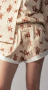 Urban Daizy Western Rodeo Ready Roundup Elastic Waistband Shorts Ivory Shorts - Women's (UDZ-DR-00390) – alternate view 2