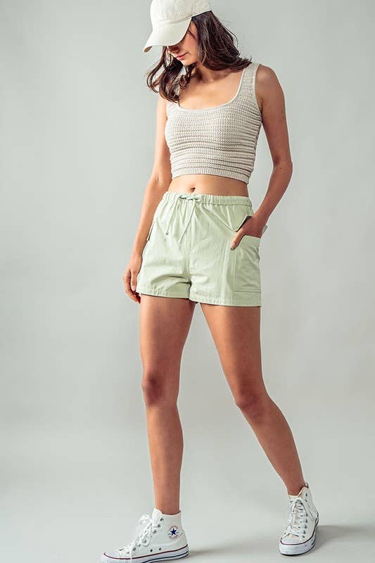 Urban Daizy Classic Matte Cargo Shorts Cream Shorts - Women's (UDZ-PT-00256) – alternate view 9