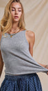 Urban Daizy Everyday Essential Ribbed Scoop Tank Grey Tank Top - Women's (UDZ-TP-01087-Grey) – alternate view 6