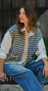 Popcorn Knit Button Front Sweater Vest Wool Blend in GREEN - Women's Sweater Vests | Urban Daizy