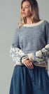 Urban Daizy Floral Embroidered Striped Knit Sweater Brown Knit Sweater - Women's (UDZ-TP-00814) – alternate view 20