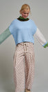 Paneled Hues Knit Sweater in BLUE SAGE - Women's Sweaters | Urban Daizy