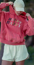 Urban Daizy "HAPPY HAPPY" Vintage Washed Hoodie Red Hoodie - Women's (UDZ-KN-00891) – alternate view 13