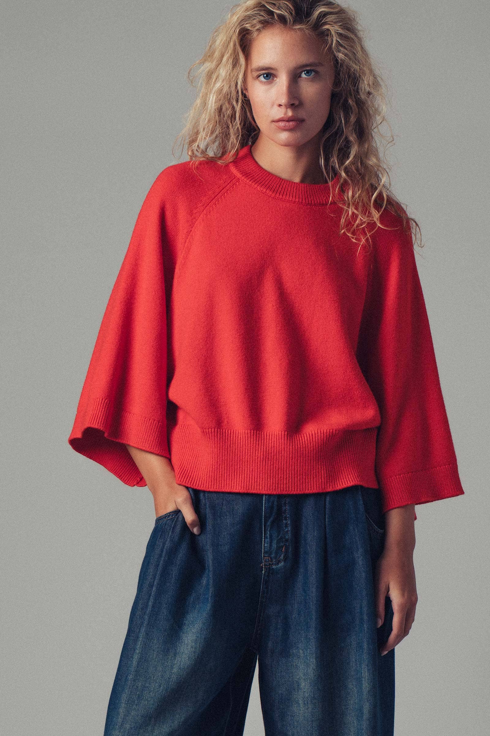 Urban Daizy Batwing Sleeve Sweater Top Black Knit Sweater - Women's (UDZ-KN-00652) – alternate view 3