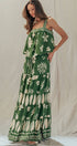 Urban Daizy Tropical Print Tiered Maxi Skirt Set Green Top & Skirt Set - Women's (UDZ-AC-00244-Green) – alternate view 3