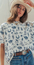 Rodeo Charm Print Oversized Tee in CREAM - Women's Graphic T-shirts | Urban Daizy