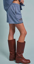 Urban Daizy Sweet Cowgirl Boot Stitch Embroidered Shorts Blue Shorts - Women's (UDZ-PT-00500-Blue) – alternate view 7