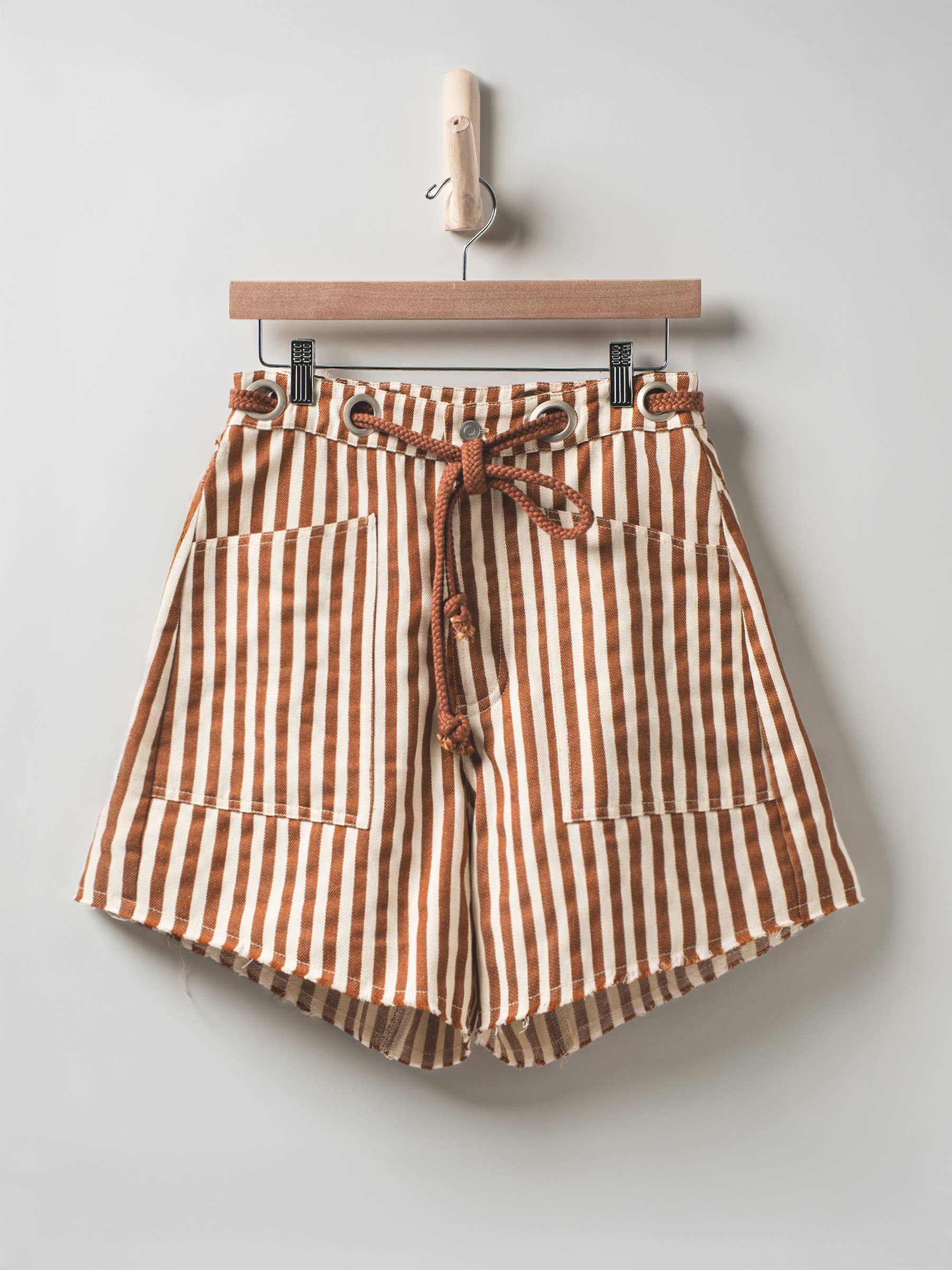 Urban Daizy Striped High-Rise Denim Shorts Blue Shorts - Women's (UDZ-DR-00389) – alternate view 17