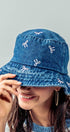 Urban Daizy Embroidered Mini Bow Coquette Denim Bucket Hat Black Bucket Hat - Women's (UDZ-AC-00114) – alternate view 13