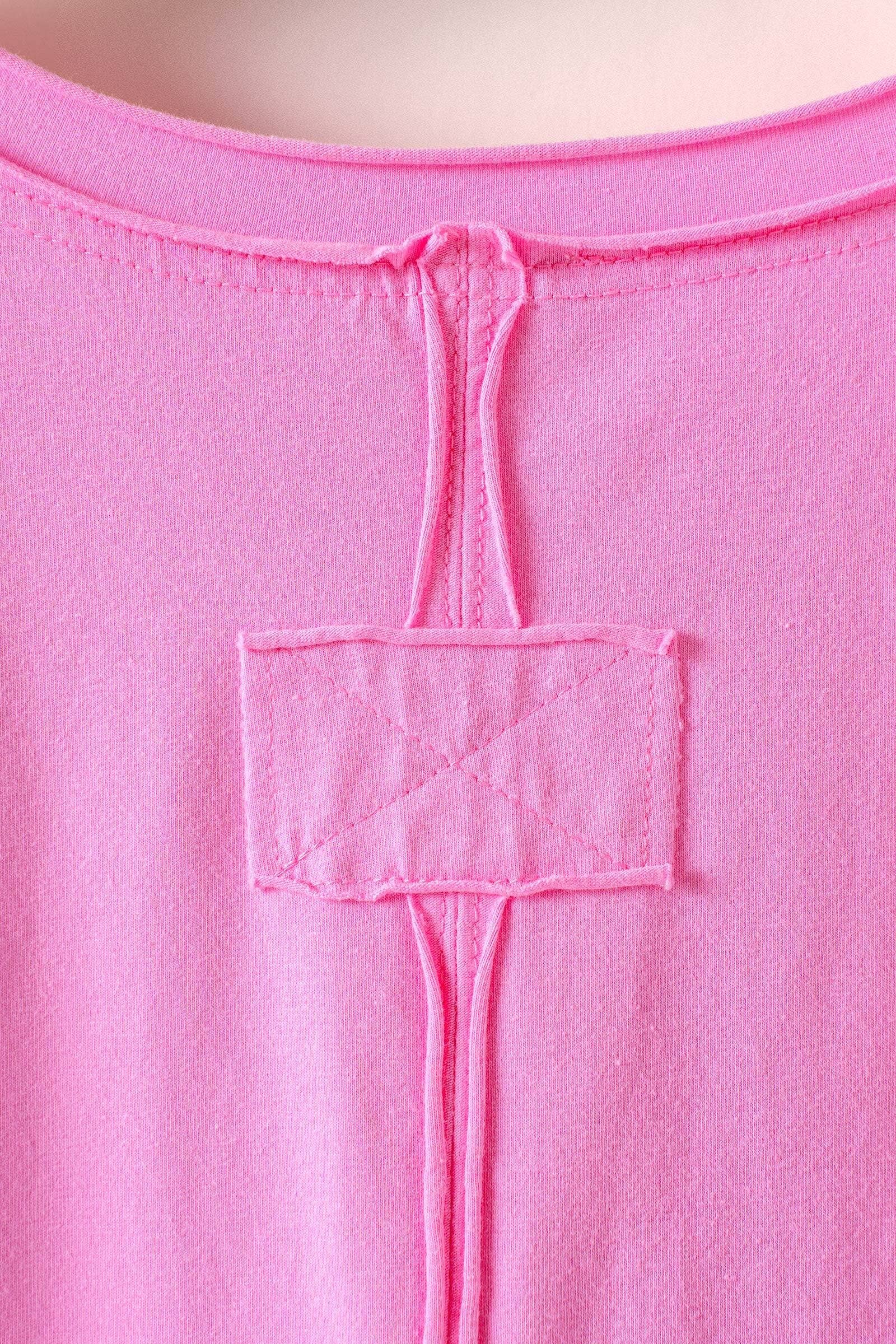 Urban Daizy Exposed Seam V-Neck 1 Tee Blue T-Shirt - Women's (UDZ-TP-01067) – alternate view 6