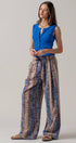 Urban Daizy Striped Textured Cotton Wide Leg Pants Blue-Multi Pants - Women's (UDZ-PT-00478) – alternate view 9