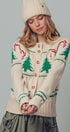 Urban Daizy Graphic Knit Eyelit Tier Button-Front Cardigan Ivory Cardigan - Women's (UDZ-KN-00150) – alternate view 5