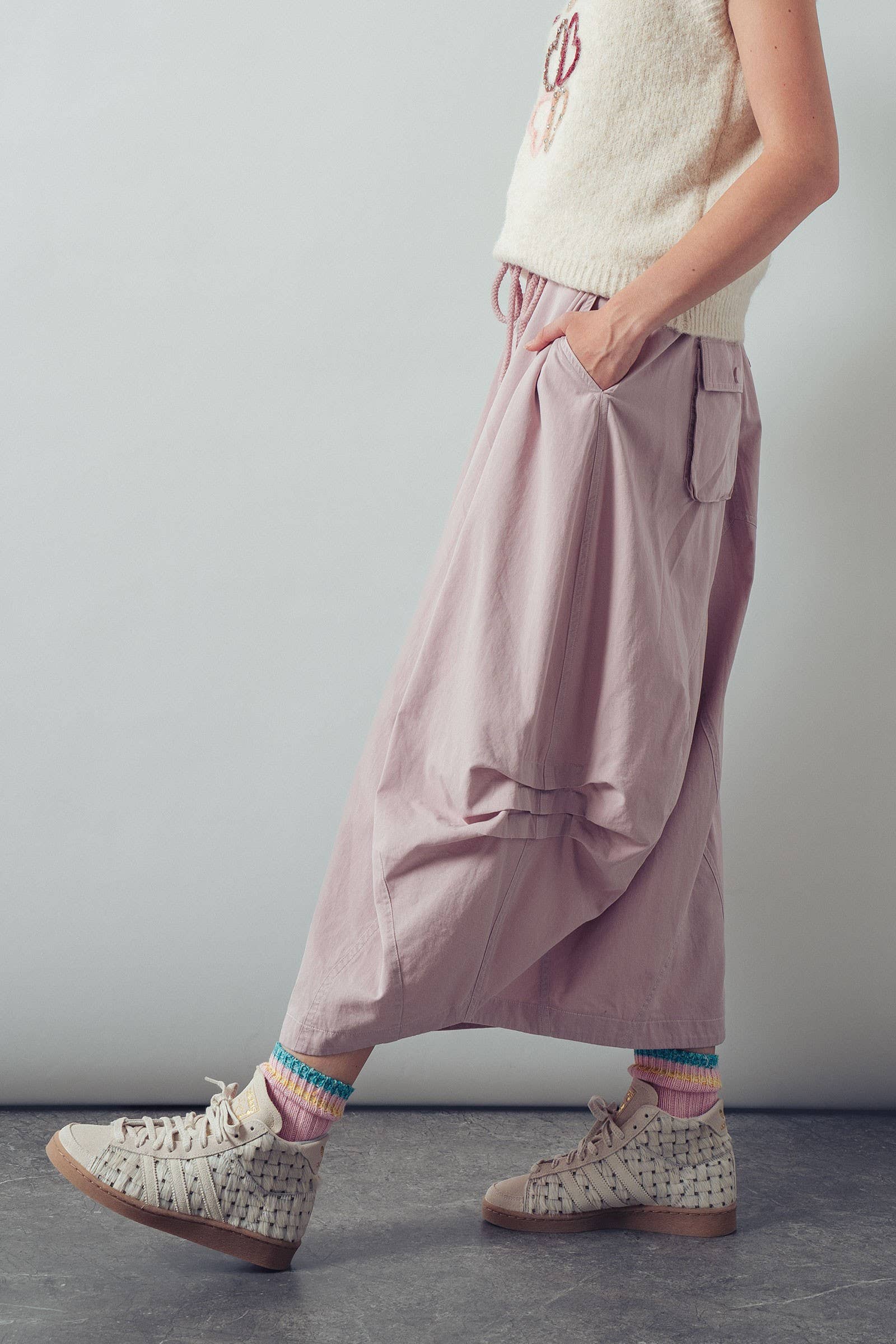 Urban Daizy Balloon Hem Drawstring Maxi Skirt Blue Skirt - Women's (UDSK0069-Blue) – alternate view 7