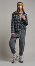 Buffalo Plaid Cropped Flannel Button Down Shirt