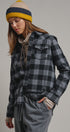 Buffalo Plaid Cropped Flannel Button Down Shirt