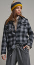 Buffalo Plaid Cropped Flannel Button Down Shirt