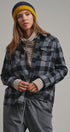 Buffalo Plaid Cropped Flannel Button Down Shirt