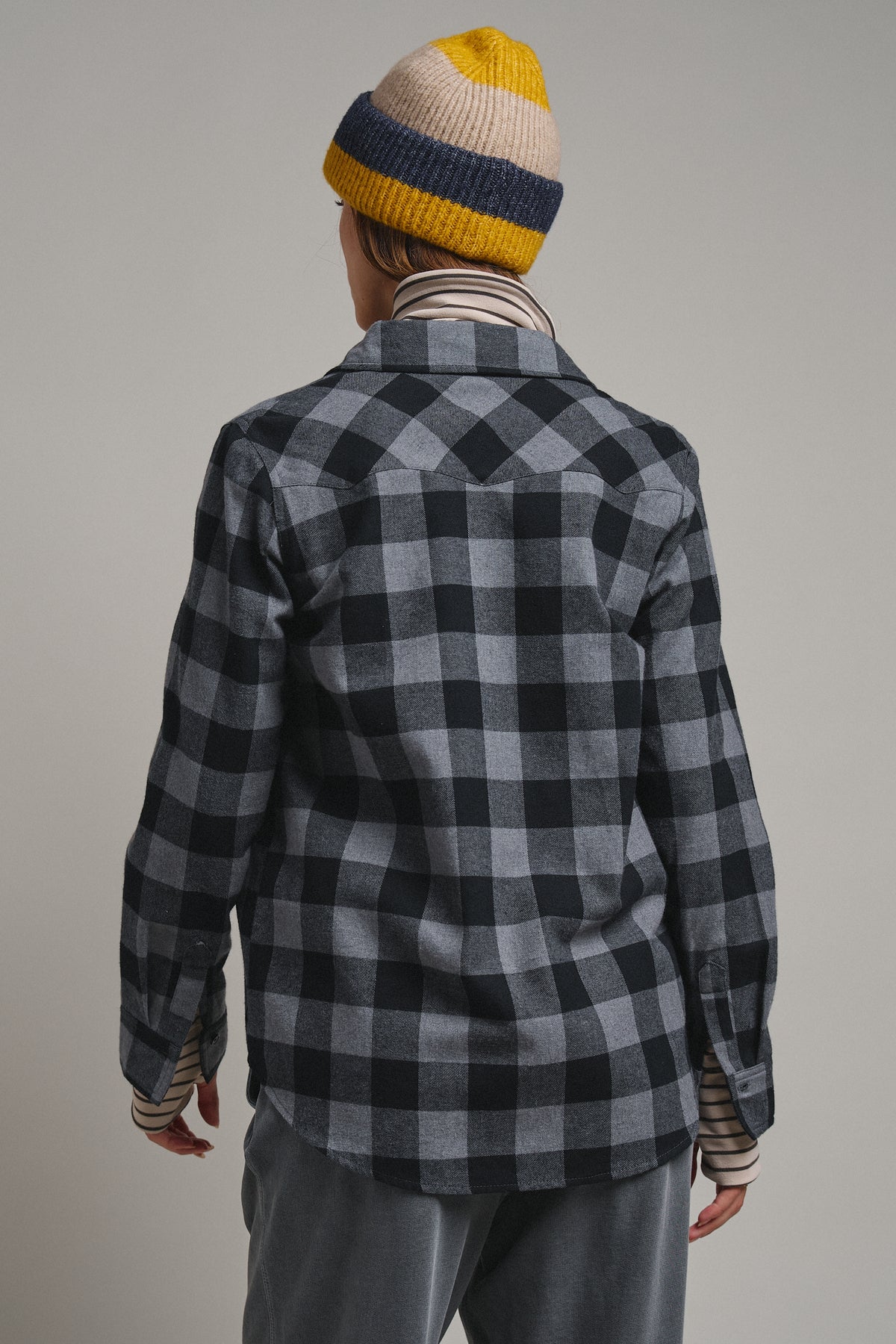 Buffalo Plaid Cropped Flannel Button Down Shirt