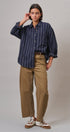 Oversized Striped Cotton Button-Down Shirt in NAVY - Women's Shirts & Blouses | Urban Daizy