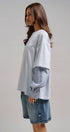 Urban Daizy Oversized Faux Layered Mixed Media Shirt Red Tunic - Women's (UDTP1445-Red) – alternate view 21
