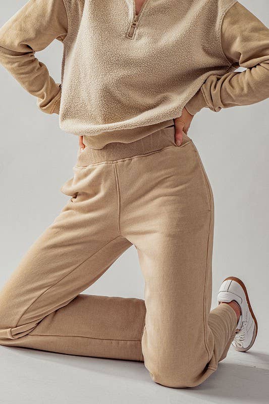 Urban Daizy Rib Waistband Straight Leg Fleece Pants Jungle-Green Pants - Women's (UDZ-PT-00094) – alternate view 6