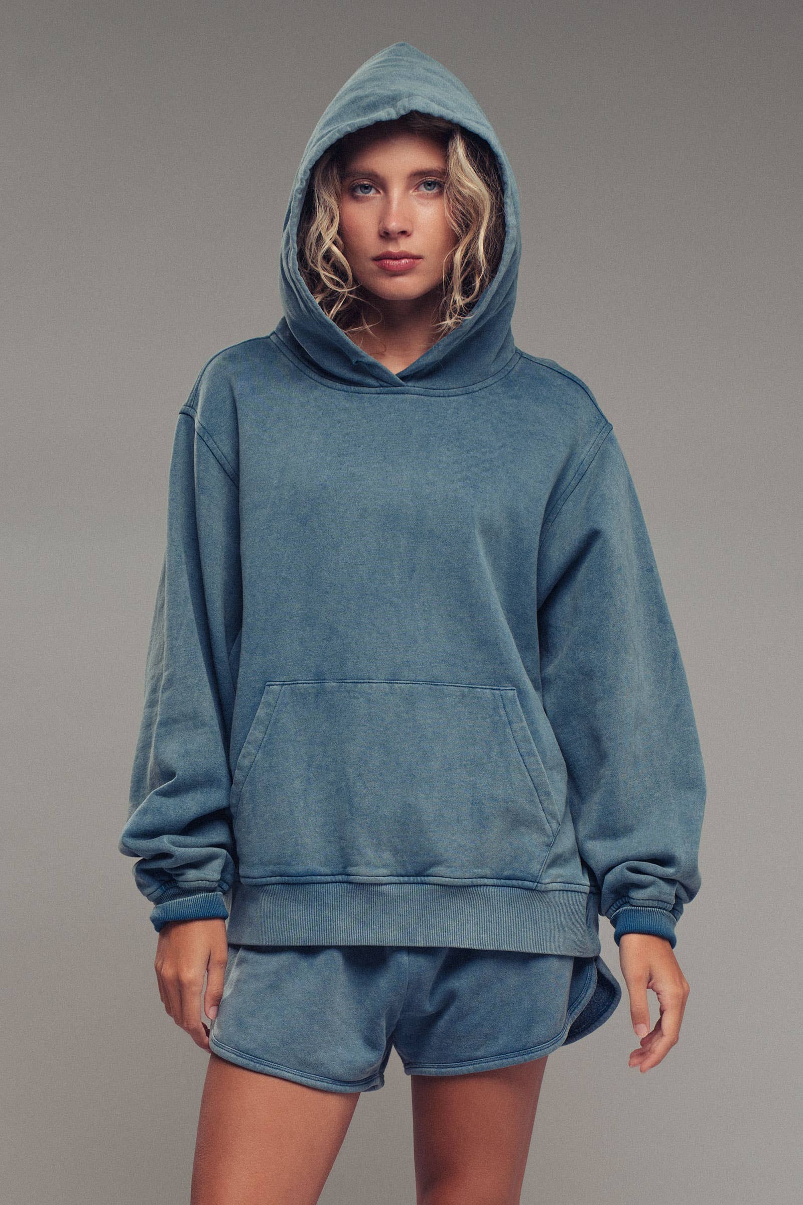 Vintage Wash Oversized Brushed Hoodie