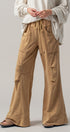 Drawstring Wide Lounge Pants in KHAKI - Women's Casual Pants | Urban Daizy