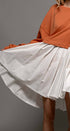 Urban Daizy Pleated Skirt Layered Statement Sweater Dress Rust Dress - Women's (UDZ-DR-00306) – alternate view 15