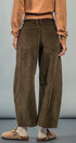 Urban Daizy Inseam Stitch Detail Corduroy Barrel Jeans Brown Pants - Women's (UDZ-PT-00313) – alternate view 19
