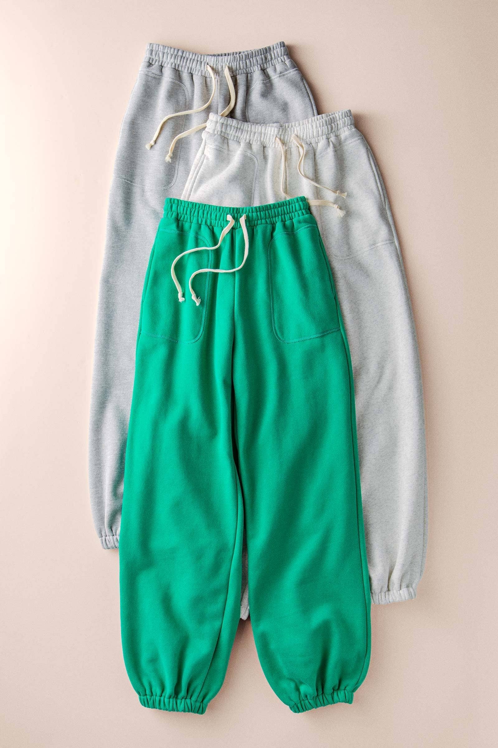 Urban Daizy Elastic Drawstring Cotton Sweatpant Green Lounge Sweatpants Joggers - Women's (UDZ-PT-00336) – alternate view 16