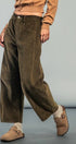 Urban Daizy Inseam Stitch Detail Corduroy Barrel Jeans Brown Pants - Women's (UDZ-PT-00313) – alternate view 17