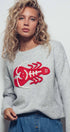 Urban Daizy Embroidered Red Lobster Nautical Statement Sweater Ivory Knit Sweater - Women's (UDZ-KN-00600) – alternate…