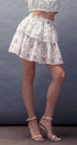 Urban Daizy Romantic Rose Print Lace Trim Tiered Mini Skirt Ivory Skirt - Women's (UDZ-AC-00158) – alternate view 5