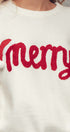 Jolly Script Embroidered Sweater in RED - Women's Sweaters | Urban Daizy