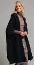 Oversized Wide Collar Open Front Poncho Cardigan in BLACK - Women's Cardigans & Shrugs | Urban Daizy