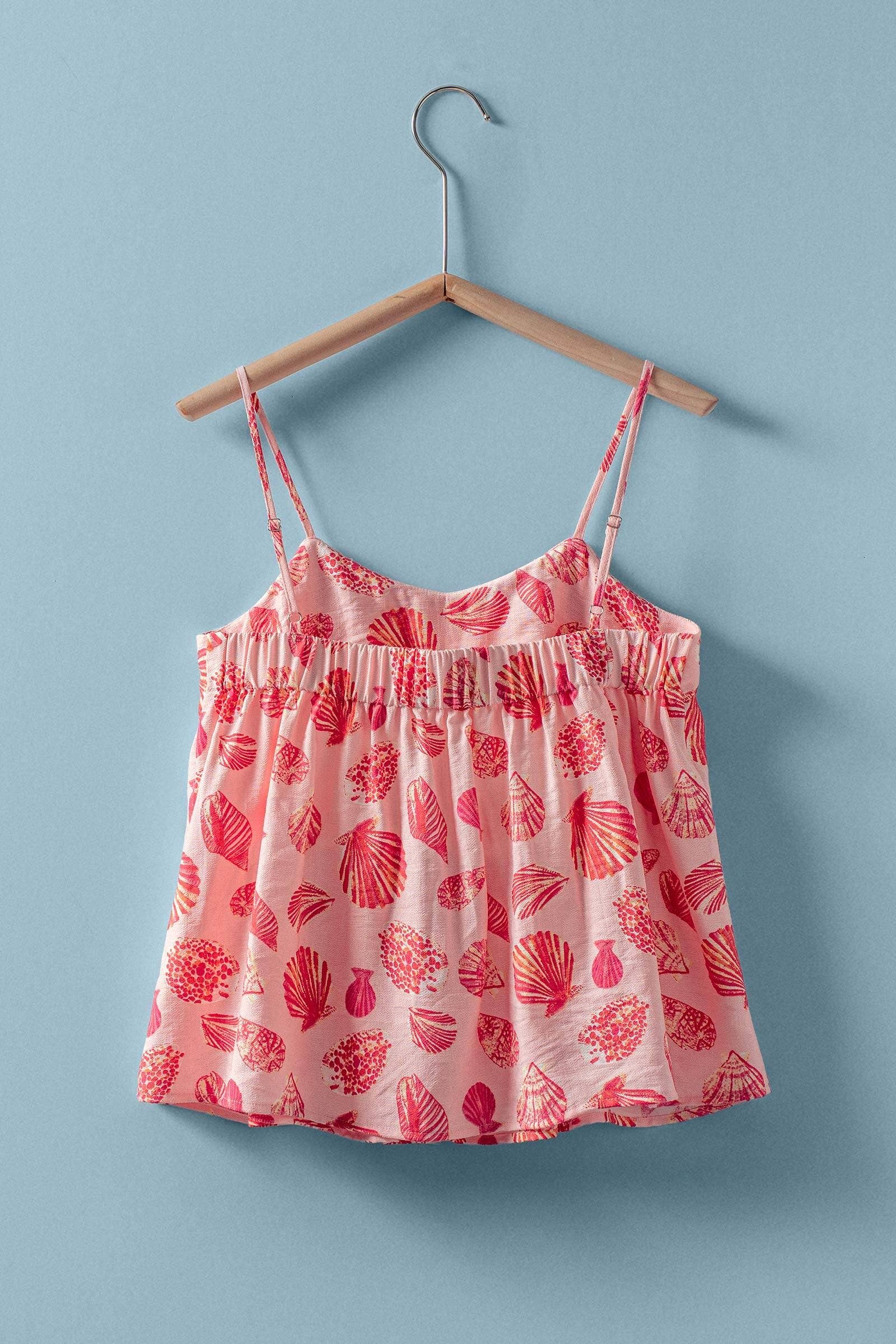Seashell Print Empire Waist Cami Top