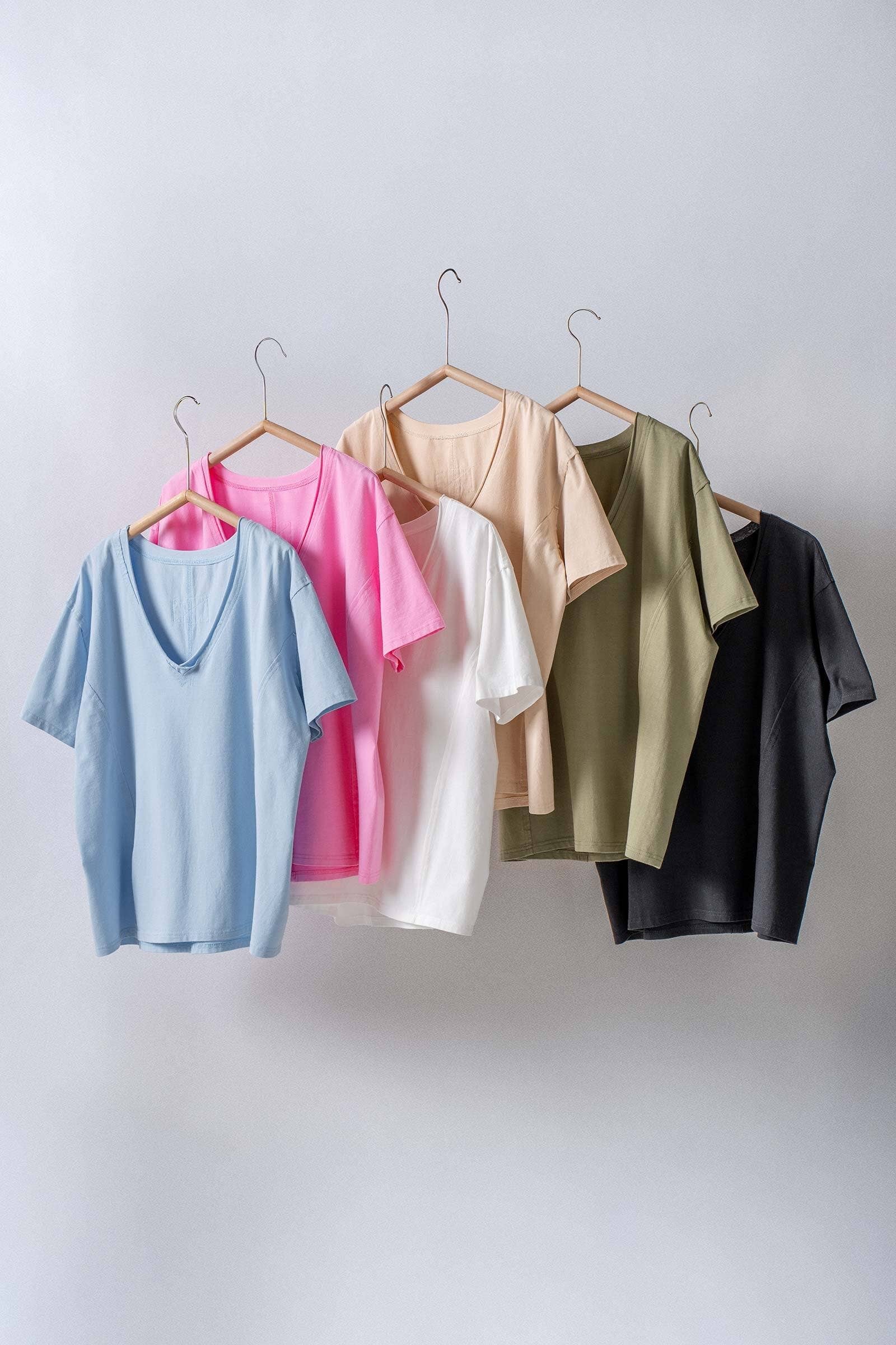 Urban Daizy Exposed Seam V-Neck 1 Tee Blue T-Shirt - Women's (UDZ-TP-01067)