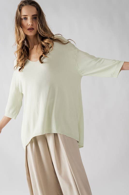Urban Daizy Relaxed Fit V Neck Three Quarter Sleeve Tunic Top Green Tunic - Women's (UDZ-TP-00030) – alternate view 14